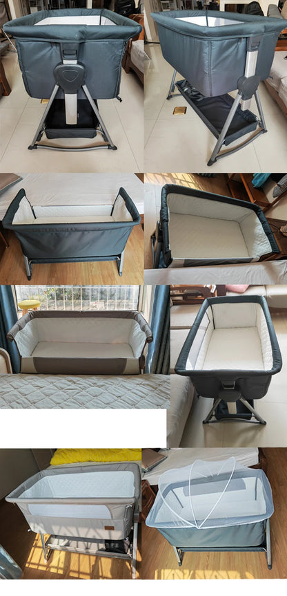 Rocking Crib Free Shipping Baby Beside Sleeper Pink Foldable Newborn Crib Portable Baby Bassinet Infant Co-sleeper 0-6M