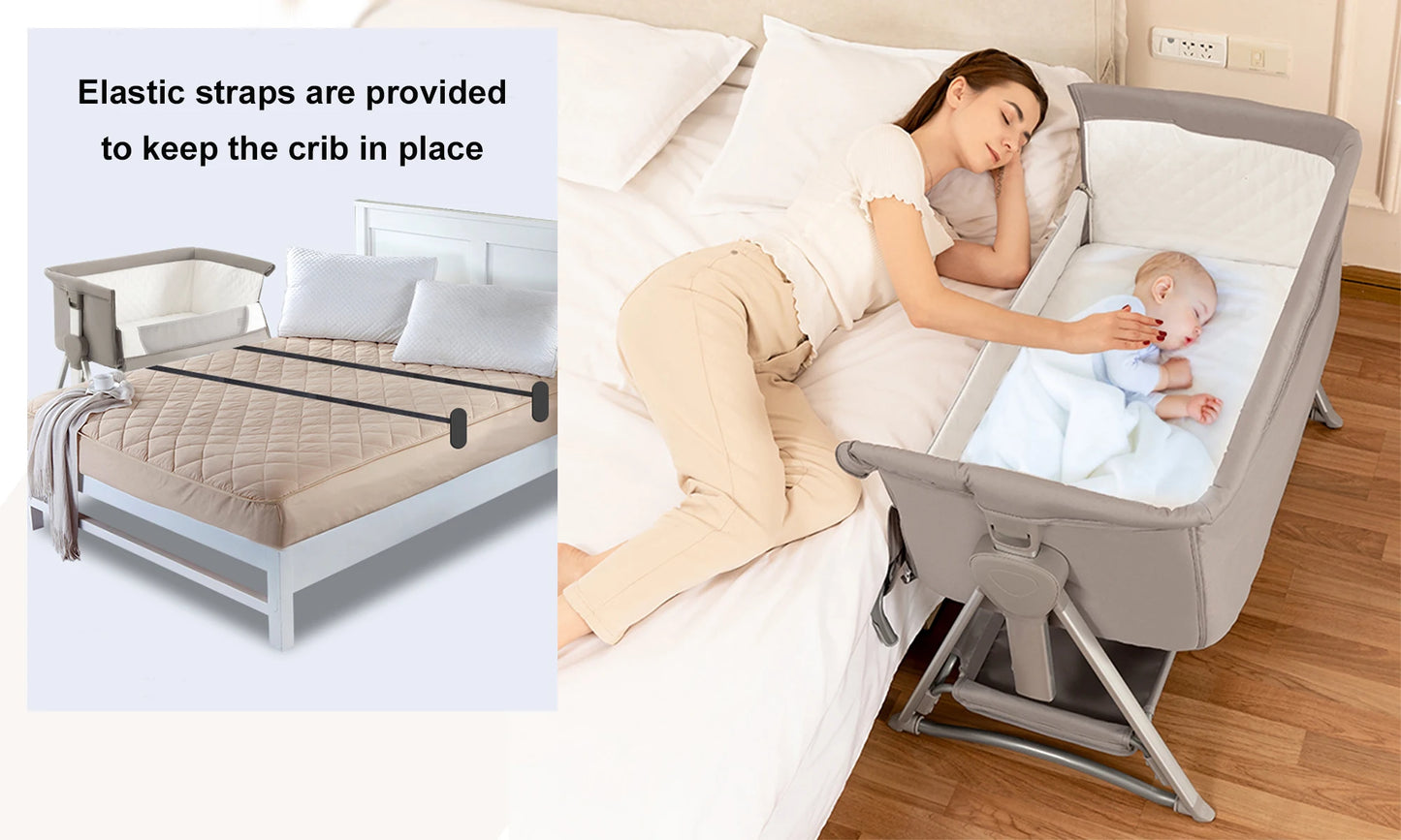 Rocking Crib Free Shipping Baby Beside Sleeper Pink Foldable Newborn Crib Portable Baby Bassinet Infant Co-sleeper 0-6M