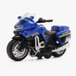 1/14 Alloy Motorcycle Pull Back Men's Locomotive Police Car Simulation Vehicle Model Toy with Light and Music Children's Toys