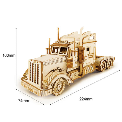 Robotime Rokr 3D Puzzle Movable Steam Train,Car,Jeep Assembly Toy Gift for Children Adult Wooden Model Building Block Kits