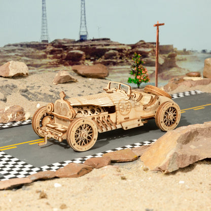Robotime Rokr 3D Puzzle Movable Steam Train,Car,Jeep Assembly Toy Gift for Children Adult Wooden Model Building Block Kits