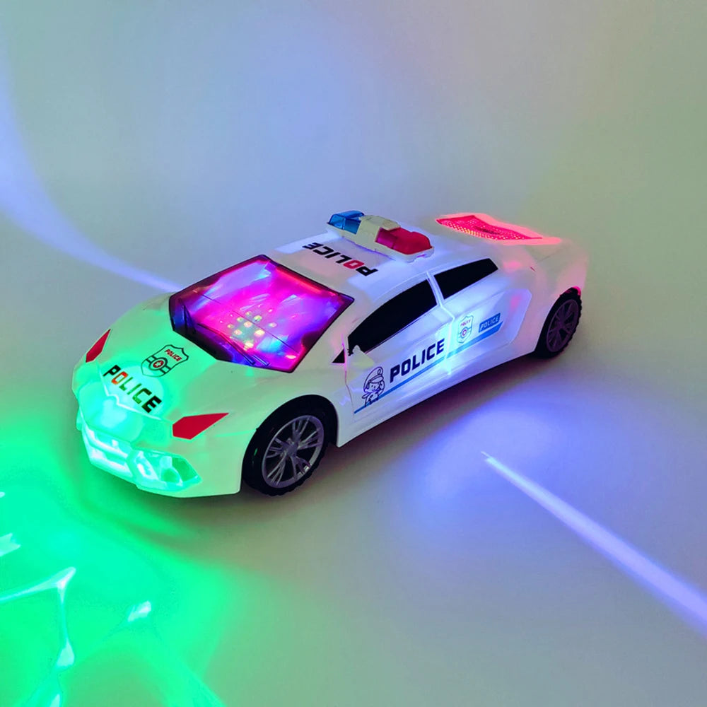 360 Rotation LED light and Sounds Police Car Vehicle Model Electric Toys for Boys Birthday Christmas Gift