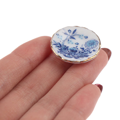 15Pcs 1:12 Dollhouse Miniature Tableware Porcelain Ceramic Tea Cup Set Model Kitchen Accessories For Doll House Decor Toys Gift