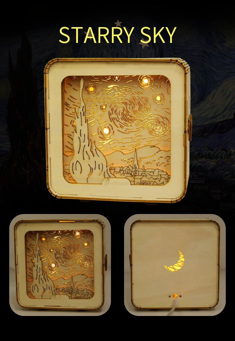 3D Wooden Puzzles Castle Model Kit Night Lights For Kids Desk Decorations Birthday Christmas Gifts For Women
