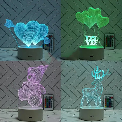 1pc Night Light Creative Acrylic Bedroom Bedside LED Table Lamp Holiday Event Gift System Gifts