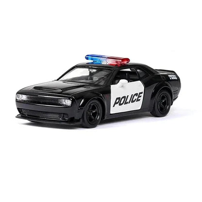 1/36 Car Model Toy Ford Lamborghini Challenger Diecast Alloy Police with Pull Back Metal Sports Cars Model for Boy Birthday Gift
