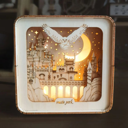 3D Wooden Puzzles Castle Model Kit Night Lights For Kids Desk Decorations Birthday Christmas Gifts For Women