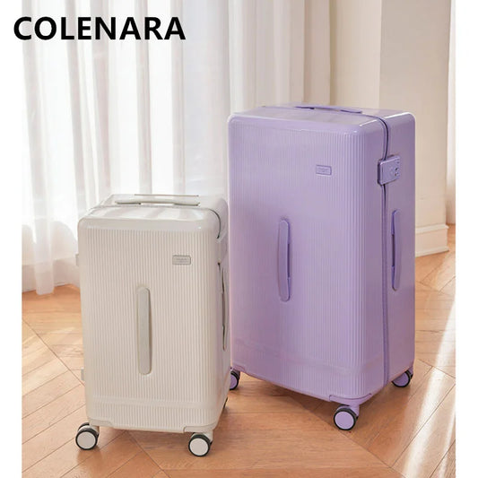 COLENARA Suitcase on Wheels 20 Inches PC Boarding Box Large Capacity Multifunctional 22"24"26"28" Women's Carry-on Luggage