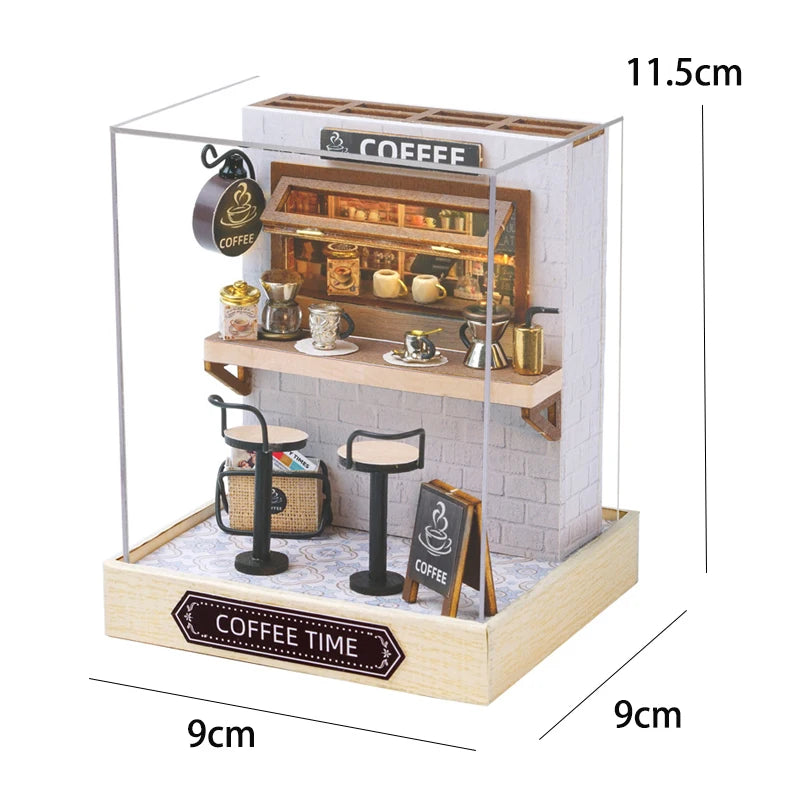 DIY Miniature Dollhouse Kit 3D Puzzle Furniture Assembly Model Doll House Educational Wooden Toys For Children Gifts