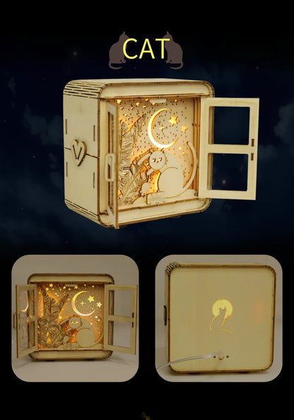 3D Wooden Puzzles Castle Model Kit Night Lights For Kids Desk Decorations Birthday Christmas Gifts For Women