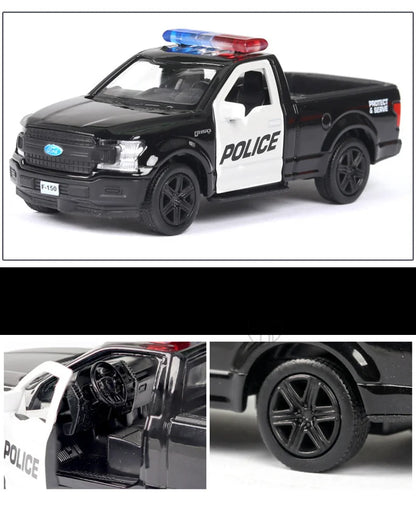 1/36 Car Model Toy Ford Lamborghini Challenger Diecast Alloy Police with Pull Back Metal Sports Cars Model for Boy Birthday Gift