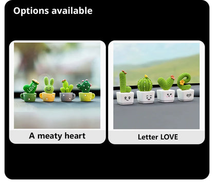 1 Set Of 4, Resin Succulent Cactus Mini Green Plant Car Office Home Living Room Crafts