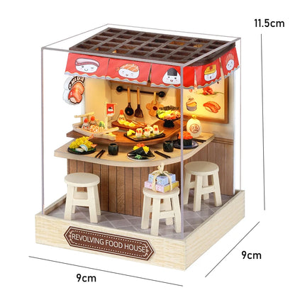 DIY Miniature Dollhouse Kit 3D Puzzle Furniture Assembly Model Doll House Educational Wooden Toys For Children Gifts
