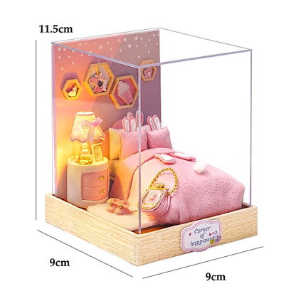 DIY Miniature Dollhouse Kit 3D Puzzle Furniture Assembly Model Doll House Educational Wooden Toys For Children Gifts
