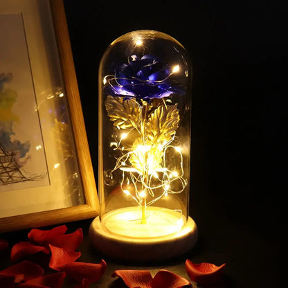 Eternal Life Flower Gold Foil Rose Valentine Gift Creative Gift LED Night Light