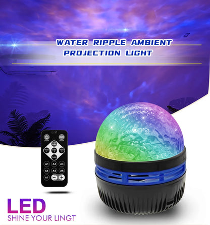 Starry Sky Galaxy Lamp Projector LED Night Light Remote Control Sound Active 5V USB Charging 7 Modes for Kids Room  Party Decor