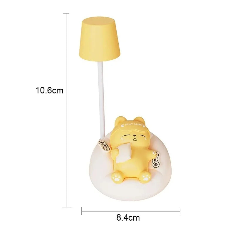 4 Style Cute Cat Night Light Accompany Children Birthday Gift Rechargeable Cartoon Silicone Lamps Room Bedside Decoration Soft