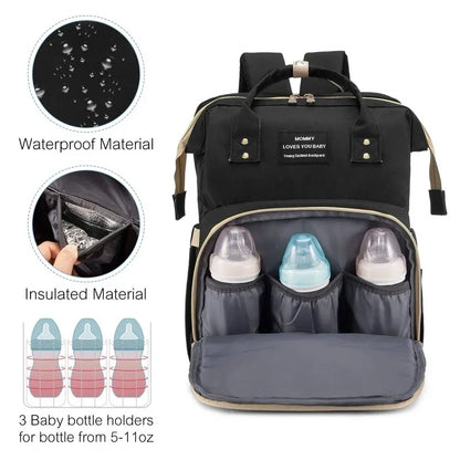 Mother Backpack Multifunctional Large Baby Crib Mommy Bag Foldable Newborn Care Stroller Organizer Diaper Bags with Changing Pad