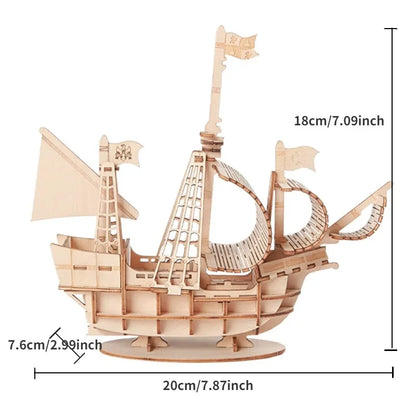 Zonan 3D Wooden Sailboat Puzzle