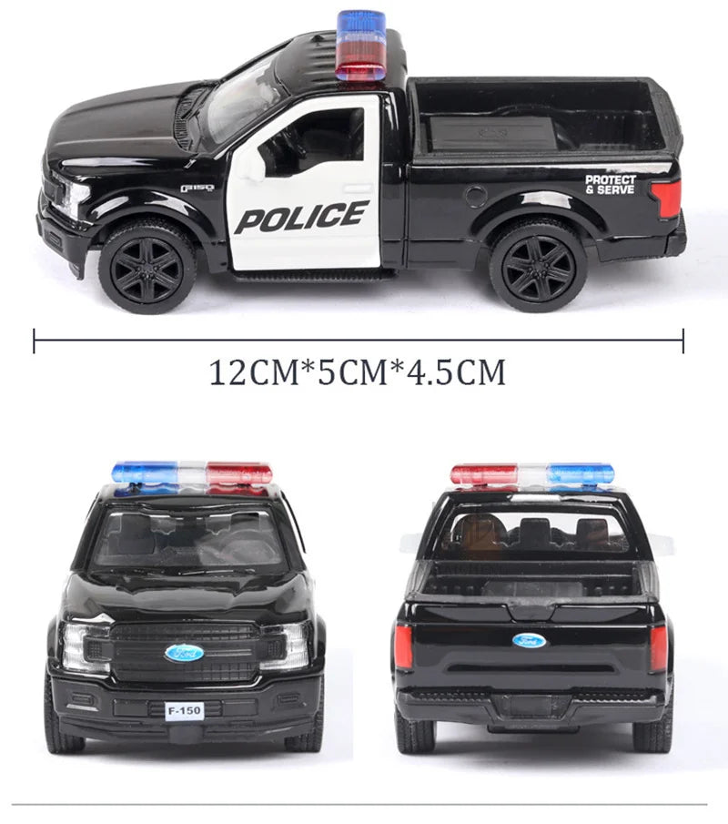 1/36 Car Model Toy Ford Lamborghini Challenger Diecast Alloy Police with Pull Back Metal Sports Cars Model for Boy Birthday Gift