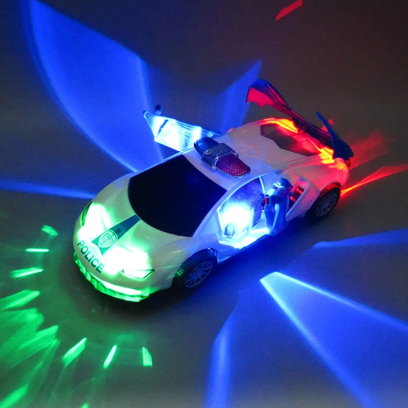 360 Rotation LED light and Sounds Police Car Vehicle Model Electric Toys for Boys Birthday Christmas Gift