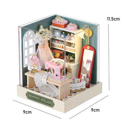 DIY Miniature Dollhouse Kit 3D Puzzle Furniture Assembly Model Doll House Educational Wooden Toys For Children Gifts