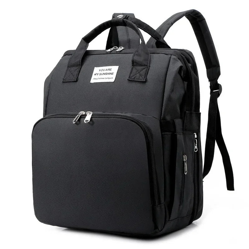 Mother Backpack Multifunctional Large Baby Crib Mommy Bag Foldable Newborn Care Stroller Organizer Diaper Bags with Changing Pad