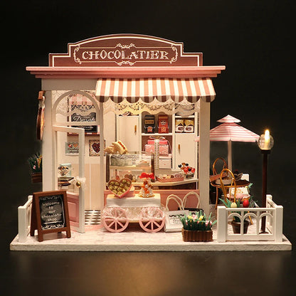 DIY Miniature Dollhouse Kit 3D Puzzle Furniture Assembly Model Doll House Educational Wooden Toys For Children Gifts
