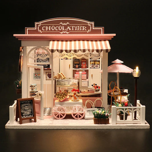 DIY Miniature Dollhouse Kit 3D Puzzle Furniture Assembly Model Doll House Educational Wooden Toys For Children Gifts