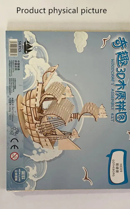 Zonan 3D Wooden Sailboat Puzzle