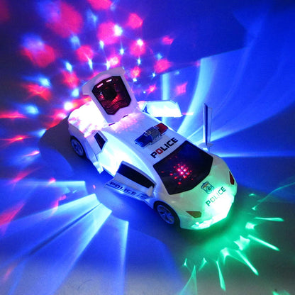 360 Rotation LED light and Sounds Police Car Vehicle Model Electric Toys for Boys Birthday Christmas Gift