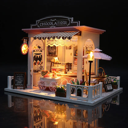 DIY Miniature Dollhouse Kit 3D Puzzle Furniture Assembly Model Doll House Educational Wooden Toys For Children Gifts