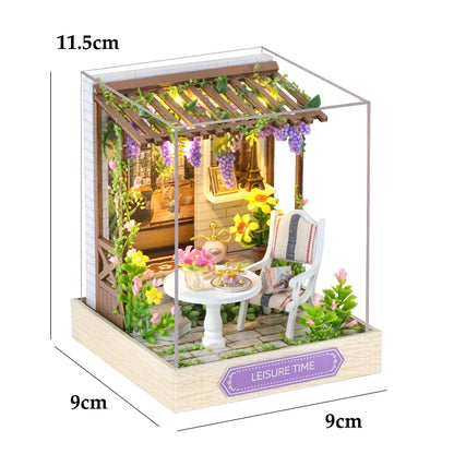 DIY Miniature Dollhouse Kit 3D Puzzle Furniture Assembly Model Doll House Educational Wooden Toys For Children Gifts