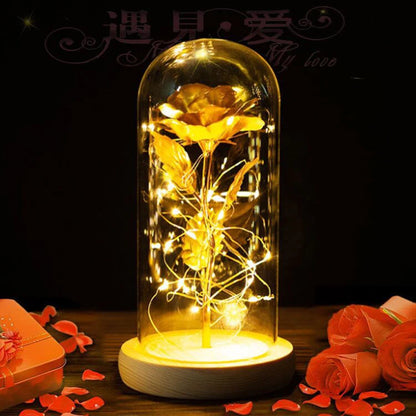 Eternal Life Flower Gold Foil Rose Valentine Gift Creative Gift LED Night Light