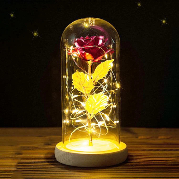 Eternal Life Flower Gold Foil Rose Valentine Gift Creative Gift LED Night Light