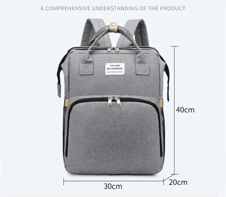Mother Backpack Multifunctional Large Baby Crib Mommy Bag Foldable Newborn Care Stroller Organizer Diaper Bags with Changing Pad