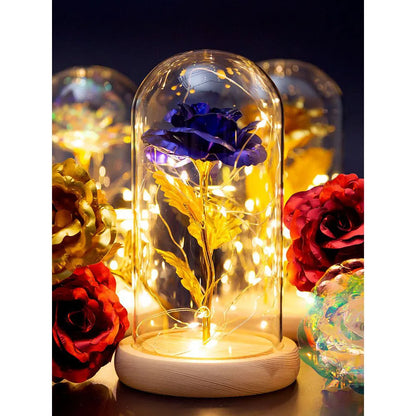 Eternal Life Flower Gold Foil Rose Valentine Gift Creative Gift LED Night Light
