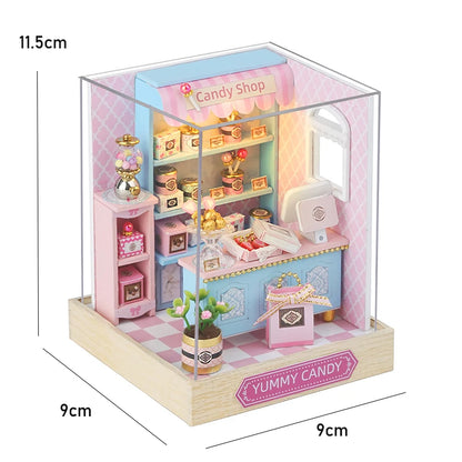 DIY Miniature Dollhouse Kit 3D Puzzle Furniture Assembly Model Doll House Educational Wooden Toys For Children Gifts