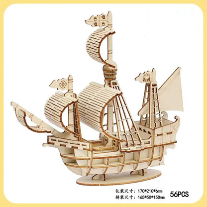 Zonan 3D Wooden Sailboat Puzzle