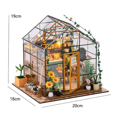 Doll House Kit Mini DIY Flower House Handmade 3D Puzzle Assembly Building Toys Home Bedroom Decoration With Furniture DollHouses