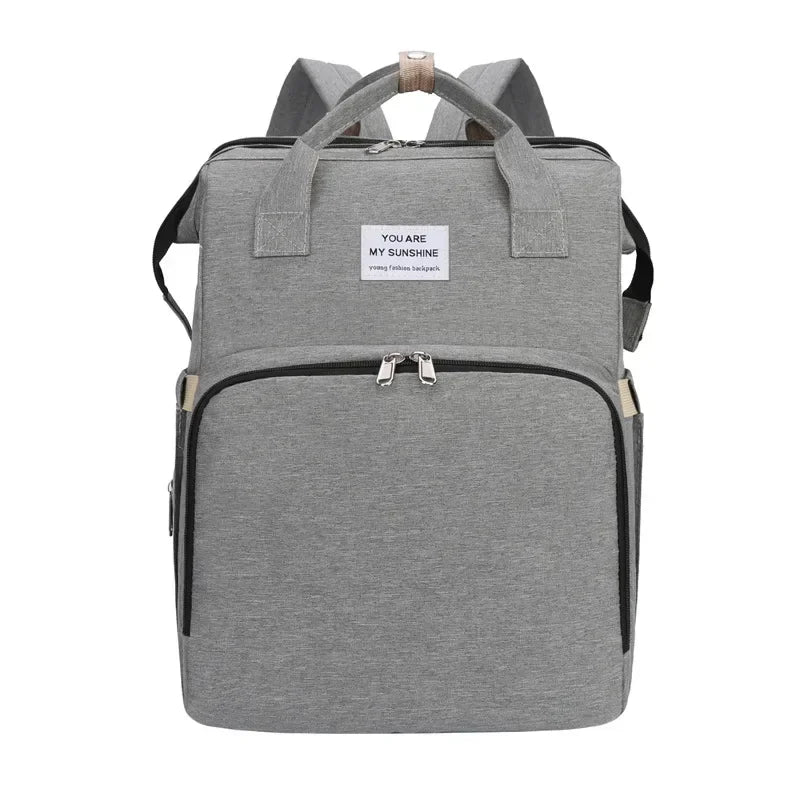 Mother Backpack Multifunctional Large Baby Crib Mommy Bag Foldable Newborn Care Stroller Organizer Diaper Bags with Changing Pad