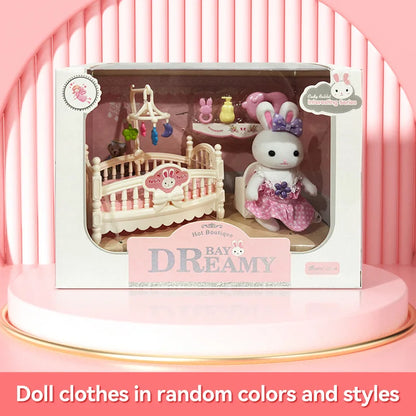Little Rabbit Dresser Lovely Scene Play Toys Simulation Modelling Children Birthday Gift Indoor Parent-Child Interaction